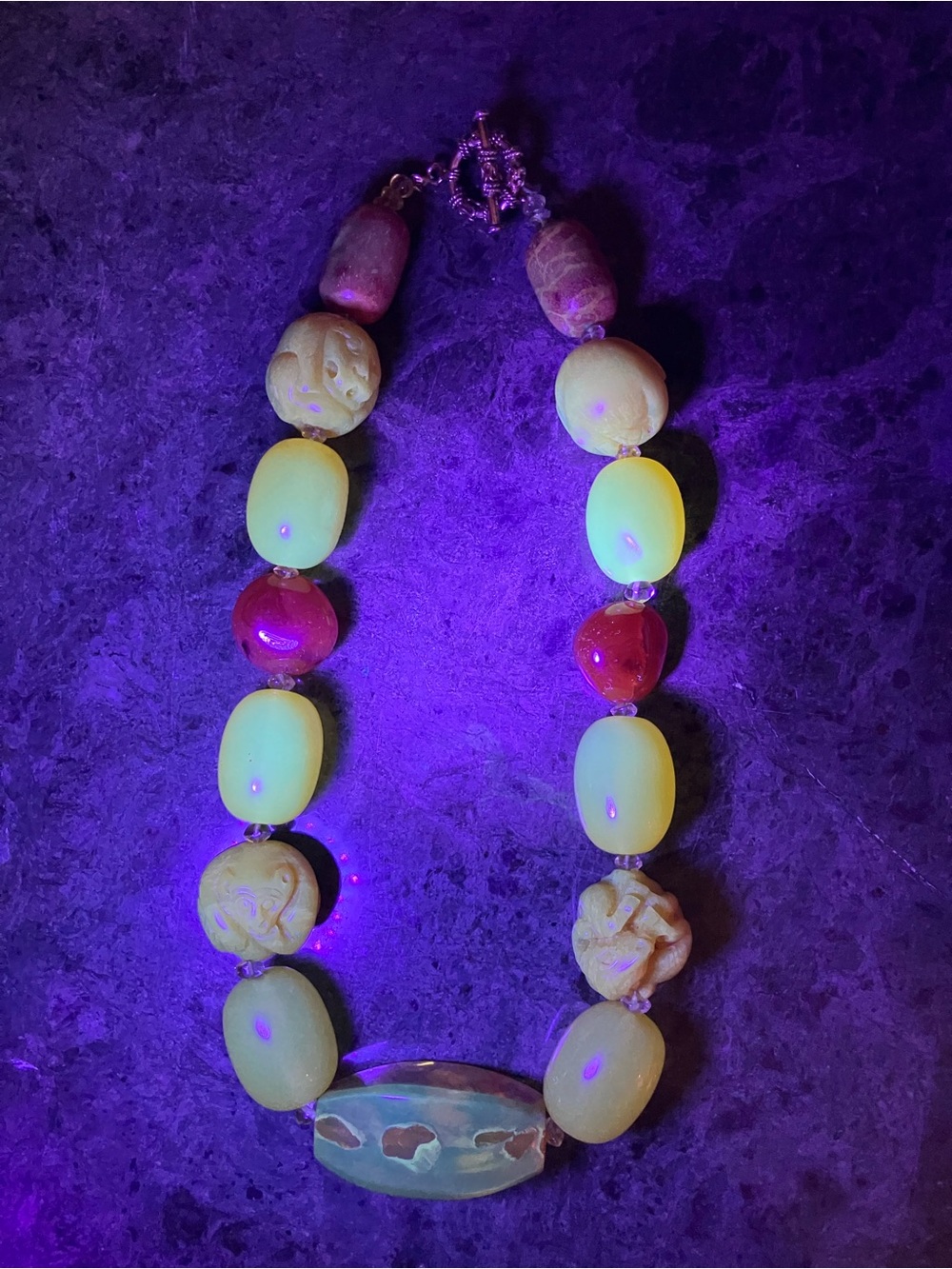 AMBER, CARVED AMBER, CARNELIAN, CORAL END BEADS, CITRINE SPACER BEADS - Picture 5 of 14